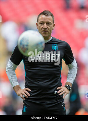 Londra, Regno Unito. 27 Maggio, 2019. John Terry coach di Aston Villa durante il cielo Bet Play-Off campionato partita finale tra Aston Villa e Derby County allo Stadio di Wembley a Londra, Inghilterra il 27 maggio 2019. Foto di Andy Rowland. Credito: prime immagini multimediali/Alamy Live News Foto Stock