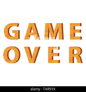 Pixel retrò Game Over segno. Il concetto di gioco. Video dello schermo di gioco. Foto Stock