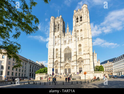 Bruxelles la cattedrale di San Michele e Santa Gudula Cathedral, Bruxelles, Belgio,UE, Europa Foto Stock