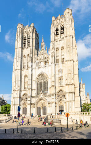 Bruxelles la cattedrale di San Michele e Santa Gudula Cathedral, Bruxelles, Belgio,UE, Europa Foto Stock