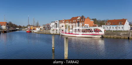 Panorama del Porto nella storica città di Greifswald, Germania Foto Stock