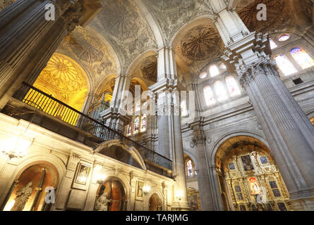 Gli interni della Cattedrale della Santa incarnazione di Malaga, nel centro della città, sulla Costa del Sol in Andalusia, Spagna Foto Stock