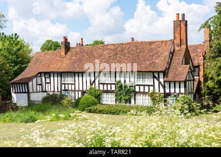 Antico di legno a casa, Church Street, Old Hatfield, Hatfield, Hertfordshire, England, Regno Unito Foto Stock