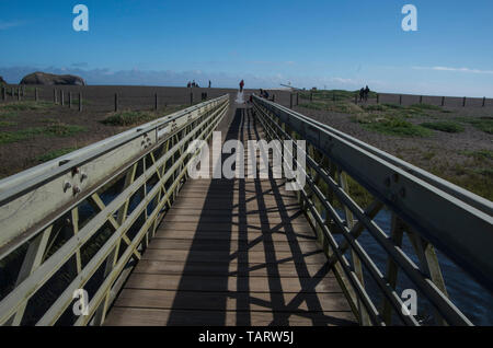 Questa passerella collega il parcheggio a Fort Cronkhite in Marin Headlands al Rodeo Beach. Foto Stock