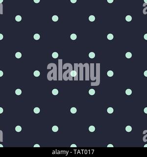 Blue polka dot seamless pattern sfondo rétro. Illustrazione Vettoriale