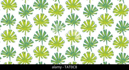 Tropical seamless pattern vettore in colori verde. Illustrazione Vettoriale