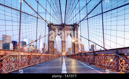 Ponte di Brooklyn a New York City. Foto Stock