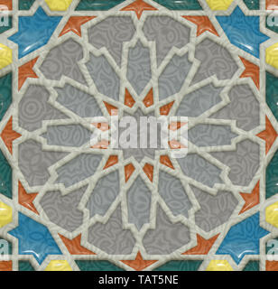 motivo in ceramica blu e bianco, struttura di sfondo in porcellana, stile di design damask, illustrazione 3d. Foto Stock