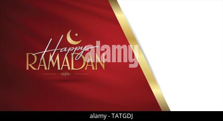 Felice Ramadan. Santo Mese della comunità musulmana Ramazan. Affissioni, Poster, Social Media, biglietto di auguri Modello. Illustrazione Vettoriale
