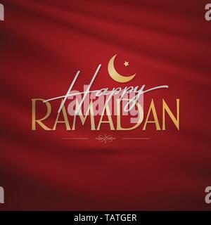 Felice Ramadan. Santo Mese della comunità musulmana Ramazan. Affissioni, Poster, Social Media, biglietto di auguri Modello. Illustrazione Vettoriale
