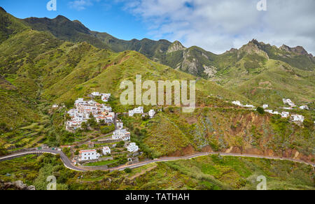 Rurali paesaggio di montagna del villaggio Taganana, Tenerife, Spagna. Foto Stock