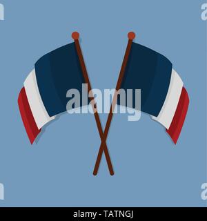 Due bandiere Francia vettore illustrazione del simbolo Illustrazione Vettoriale