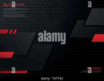 Abstract moderno rosso e nero modello in acciaio sfondo stile. È possibile utilizzare per annuncio, poster, design moderno modello, opere d'arte. illustrazione eps vettoriali10 Illustrazione Vettoriale