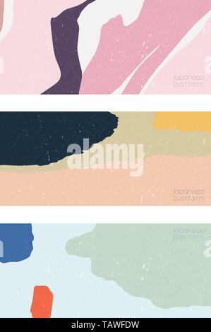 Spazzola di pittura vettore di fondo. Rosa modello astratto con texture grunge. Modello di paesaggio. Illustrazione Vettoriale