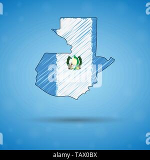 Scribble mappa di Guatemala. Schizzo mappa del Paese per una infografica, brochure e presentazioni, stilizzata schizzo del Guatemala. Illustrazione Vettoriale Illustrazione Vettoriale