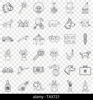 Animali set di icone di stile di contorno Illustrazione Vettoriale