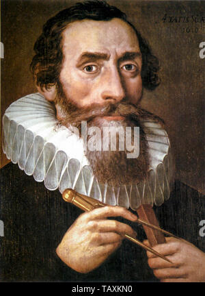 Johannes Kepler (1571-1630), astronomo tedesco, ritratto dipinto in olio su pannello, 1610 Foto Stock