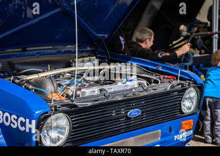 Ford Escort RS in spirito di montjuic circuito di Barcellona auto show. Foto Stock