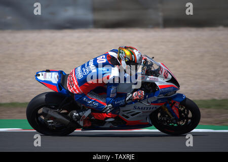 Peter Hickman racing nel British Superbike a Donington Park 2019 Foto Stock