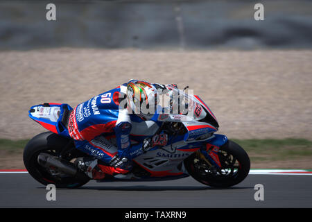 Peter Hickman racing nel British Superbike a Donington Park 2019 Foto Stock