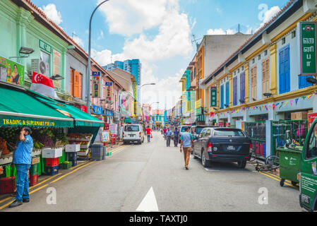 Singapore - Agosto 11, 2018: Little India del distretto di Singapore. È il quartiere di Singapore ad est del Fiume Singapore e comunemente noto come Tek Foto Stock