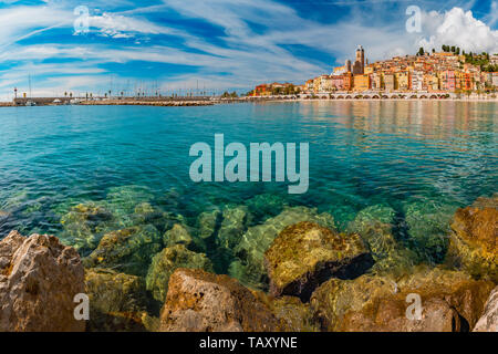 Mentone, Costa Azzurra, Francia Foto Stock