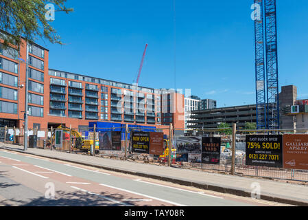 Legname moderni blocchi di appartamenti in costruzione in Hurst Street, Birmingham, Regno Unito Foto Stock