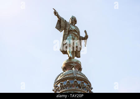 Christopher Columbus statua BARCELLONA SPAGNA Foto Stock