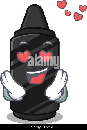 In amore Gessetto nero sopra la mascotte tavolo in legno Illustrazione Vettoriale