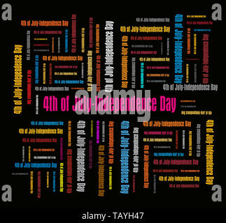 4 luglio Independence Day Word Cloud Text Foto Stock