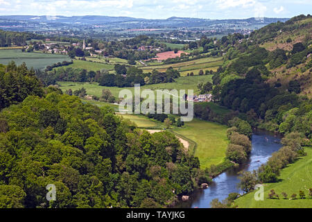 Viste e dalla Symonds Yat Rock, Gloucestershire, England, Regno Unito Foto Stock