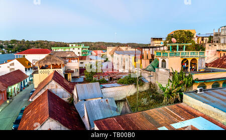 Vista aerea di case in Flores, Guatemala Foto Stock