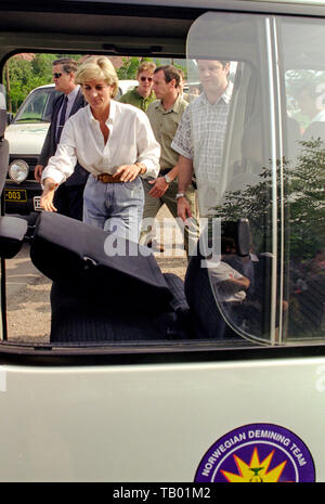 Lady Diana in Bosnia 1997 Foto Stock