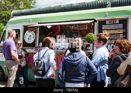 Food festival van, Cowbridge, Galles Foto Stock