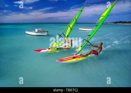 Windsurf in Aruba Foto Stock
