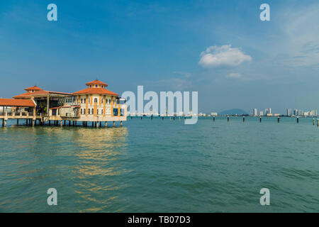 Una vista tipica di George Town in Malesia Foto Stock