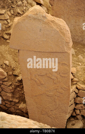 Scavo Archeologico di pietra antica sito cerimoniale a Gobekli Tepe in Sanliurfa, Turchia Foto Stock