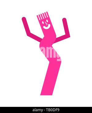Uomo gonfiabile isolato. pubblicità estate aria dance giocattolo. La figura del palloncino Illustrazione Vettoriale