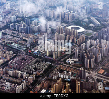 Vista aerea di aree residenziali in Shenzhen. Foto Stock