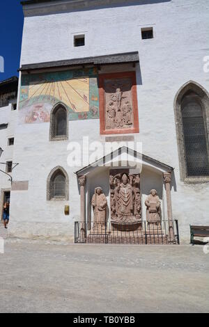 Salisburgo, Austria - Vista sulla FESTUNG fortezza Hohensalzburg nella storica città di Salisburgo, Austria Foto Stock