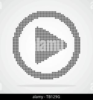 Pixel art design del pulsante di riproduzione. Illustrazione Vettoriale. Abstract il pulsante Play in stile pixel isolato Illustrazione Vettoriale