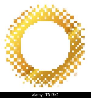 Abstract fondo oro in pixel art stile. Illustrazione Vettoriale. Arte pixel sfondo in stile piatto Illustrazione Vettoriale
