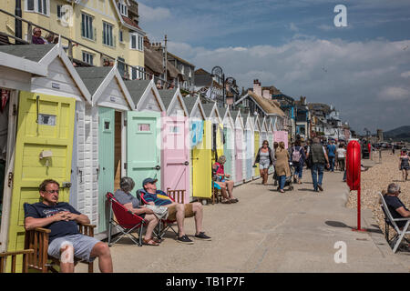 Lyme Regis, cittadina balneare sulla costa Jurassic impostato tra le contee di West Dorset e East Devon, Inghilterra, Regno Unito Foto Stock