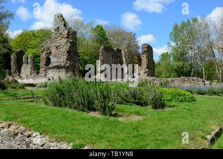 Haverfordwest Priory inizio XIII secolo convento agostiniano con il solo ecclesiastica rimanente giardino medievale in Gran Bretagna Pembrokeshire Wales UK Foto Stock