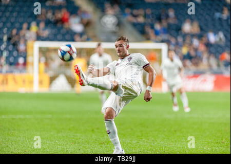 Chester, Pennsylvania, USA. 29 Maggio, 2019. Colorado Rapids DEKLAN WYNNE (27) calci la sfera verso il basso il passo a Talen Energy Stadium di Chester PA Credito: Ricky Fitchett/ZUMA filo/Alamy Live News Foto Stock