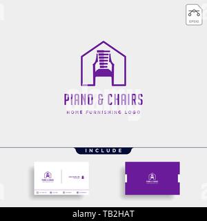 La musica di mobili di design logo icona vettore icona illustrazione isolato Illustrazione Vettoriale