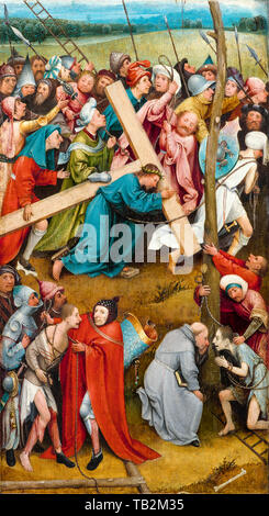 Hieronymus Bosch, il Cristo che porta la croce (Vienna), pittura, circa 1500 Foto Stock