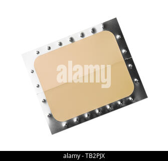 Vista dall'alto di inutilizzati Nicotine patch isolato su bianco Foto Stock