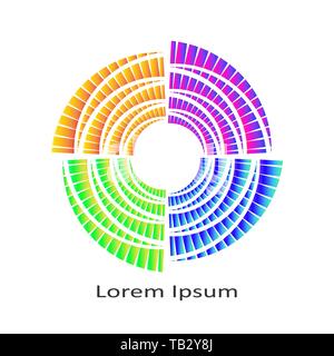 Emblema astratto modello di disegno. Illustrazione Vettoriale. Colore logo creativo isolato Illustrazione Vettoriale