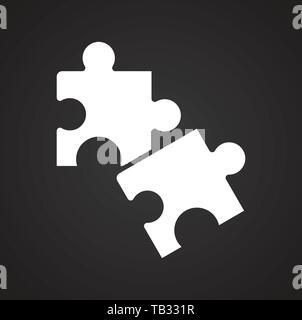 Puzzle Icona sullo sfondo per la progettazione grafica e web. Vettore semplice segno. Concetto di Internet il simbolo per il sito web o il pulsante mobile app. Illustrazione Vettoriale